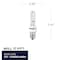 Bulbrite Pack of 2 40 Watt Dimmable Clear T3 Candelabra E12 Krypton/Xenon Bulb, 2PK 861199 - alternate 3